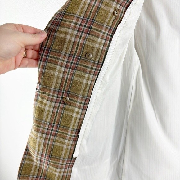 Veronica Beard Beacon Check Double Breasted Linen Blazer Size 8 Business Casual - Picture 4 of 6